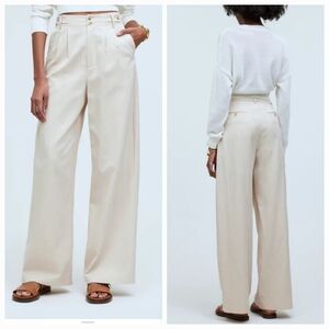 Madewell The Harlow Wide Leg Pants Cream Size 12P